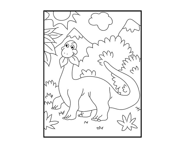 Pagina da colorare Dinosauro per bambini 026