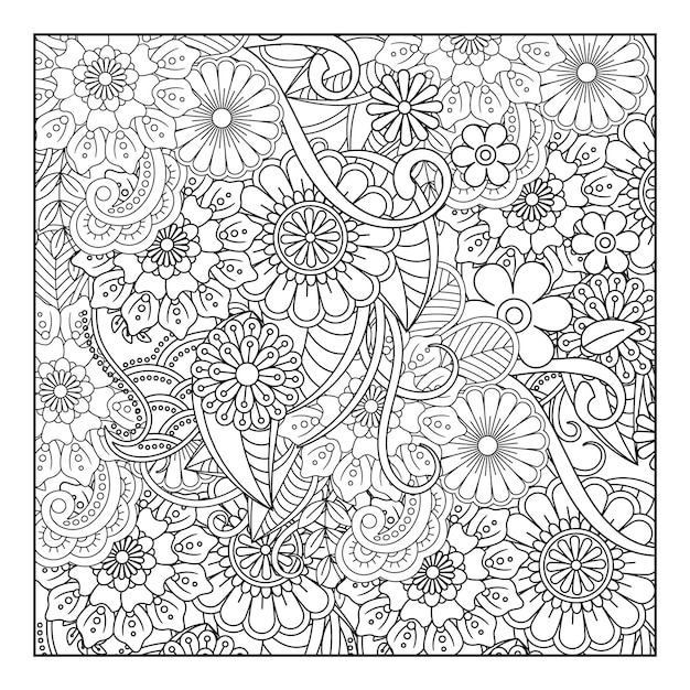 Pagina da colorare floreale