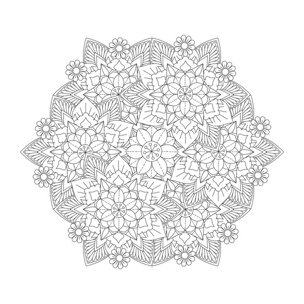 Pagina da colorare mandala di alta qualità KDP