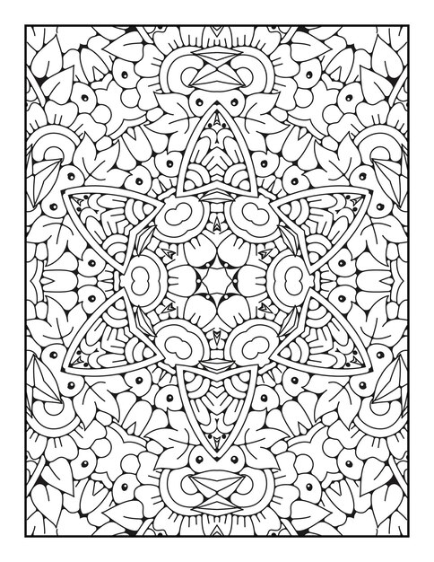 Pagina da colorare Mandala Pagina del libro da colorare con motivo mandala