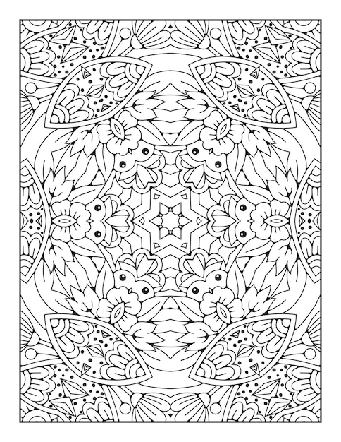 Pagina da colorare Mandala Pagina del libro da colorare con motivo mandala