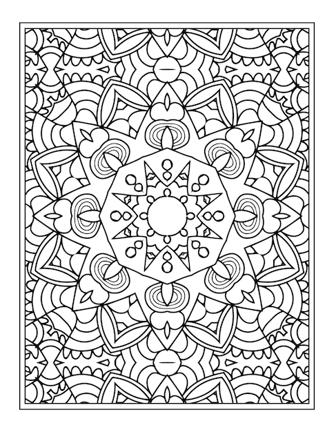 Pagina da colorare Mandala per adulti Sfondo Mandala con motivo floreale
