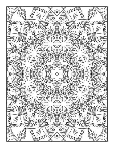 Pagina da colorare per adulti. Mandala da colorare. Pagina da colorare