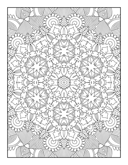 Pagina da colorare per adulti. Mandala da colorare. Pagina da colorare