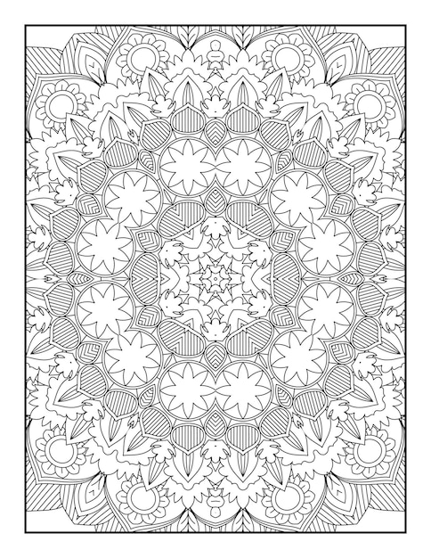 Pagina da colorare per adulti. Mandala da colorare. Pagina da colorare