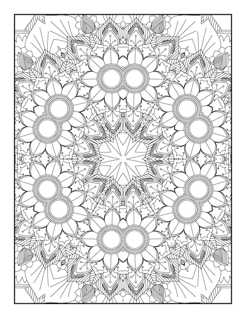 Pagina da colorare per adulti. Mandala da colorare. Pagina da colorare