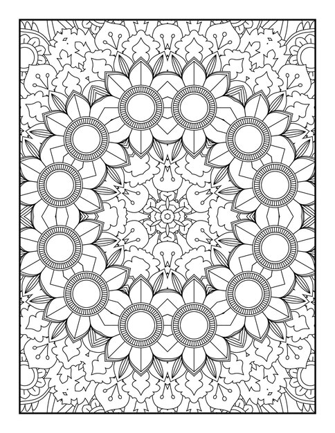 Pagina da colorare per adulti. Mandala da colorare. Pagina da colorare