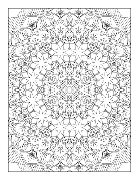 Pagina da colorare per adulti. Mandala da colorare. Pagina da colorare