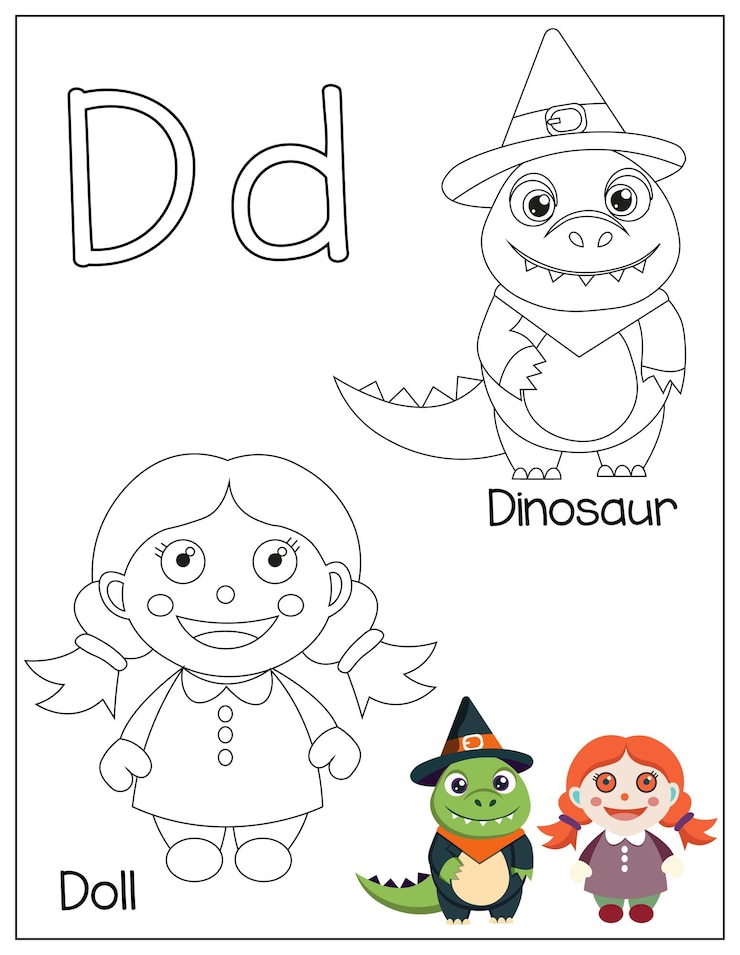 Vettore pagina da colorare per halloween per bambini pagina da colorare alfabeto