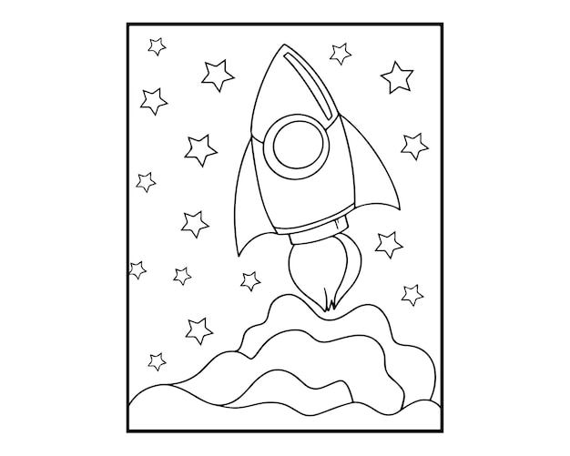 Pagina da colorare spaziale per bambini 002