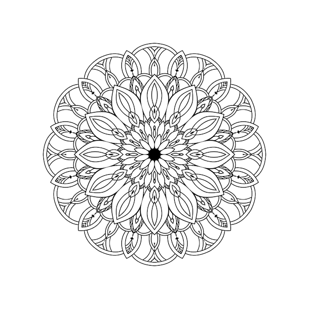 Pagina del libro da colorare in stile mandala di grazia circolare Mehndi e Mandala in decorativo orientale