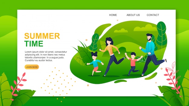 Pagina di destinazione che offre Happy Summer Time with Family