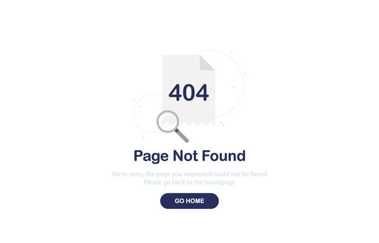 Pagina di destinazione con errore 404 con un file in design piatto