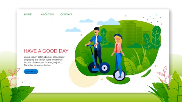 Pagina di destinazione con Motivate Quote Have Good Day Advertising