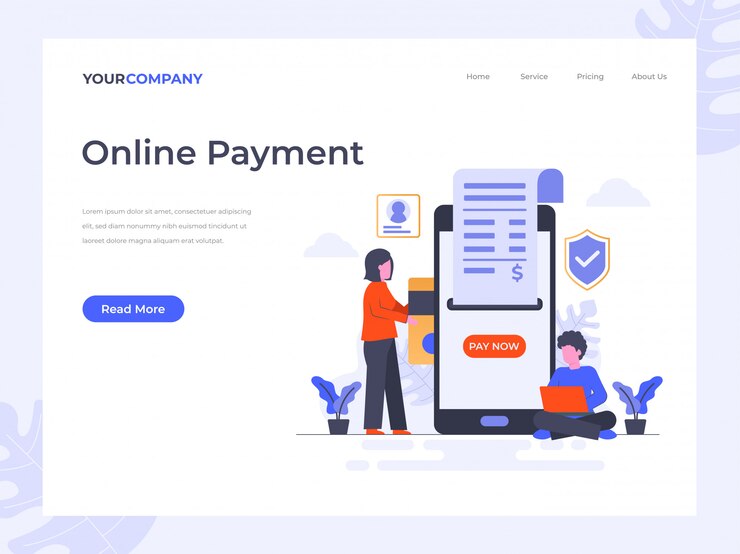 Vettore pagina di destinazione dei pagamenti online