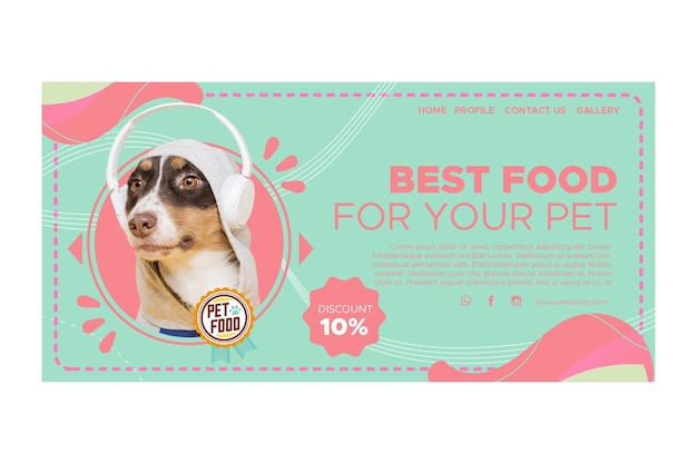 Pagina di destinazione del cibo per animali