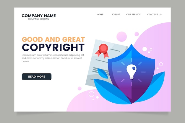 Pagina di destinazione del copyright
