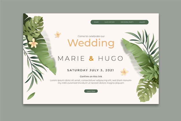 Pagina di destinazione del matrimonio minima
