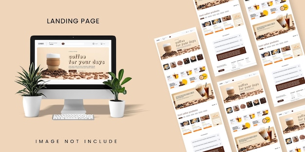 Pagina di destinazione del sito web della caffetteria