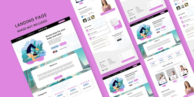 Pagina di destinazione del sito web della classe di yoga