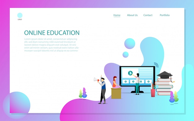 Pagina di destinazione dell&#39;istruzione online