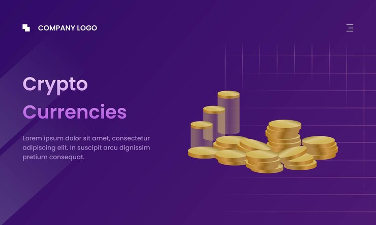 Pagina di destinazione della criptovaluta 3d