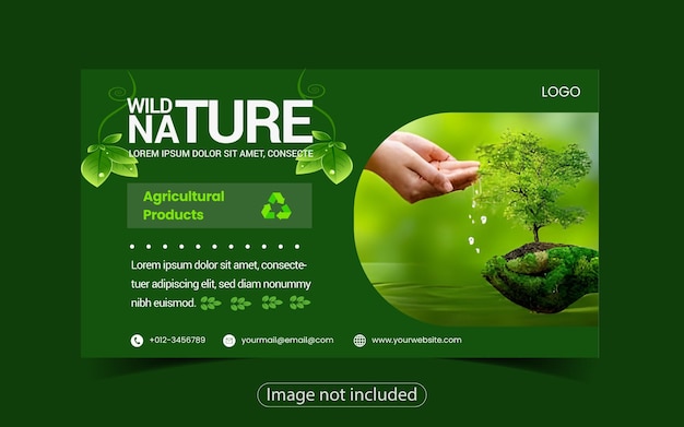 Pagina di destinazione della natura selvaggia e modello di banner di storia