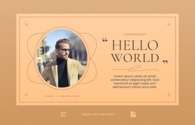 Pagina di destinazione della promozione della moda del profilo o modello di banner
