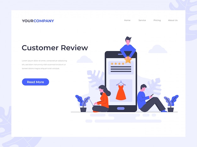 Pagina di destinazione della recensione del cliente