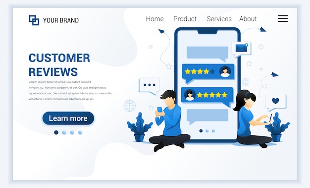 Pagina di destinazione delle recensioni dei clienti