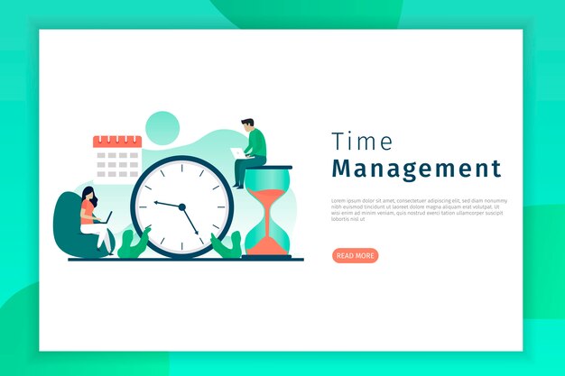 Pagina di destinazione di produttività e gestione del tempo