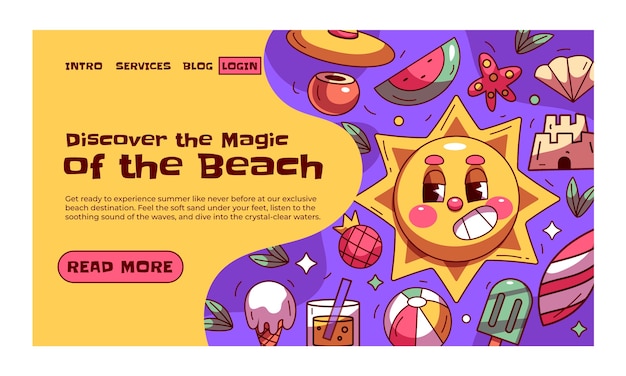 Pagina di destinazione disegnata a mano in stile doodle