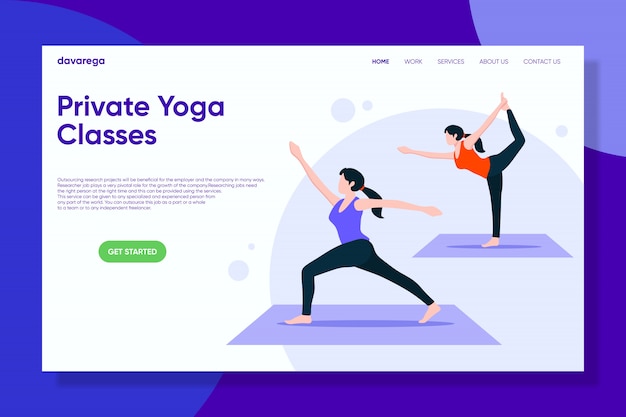 Pagina di destinazione lezioni private di yoga