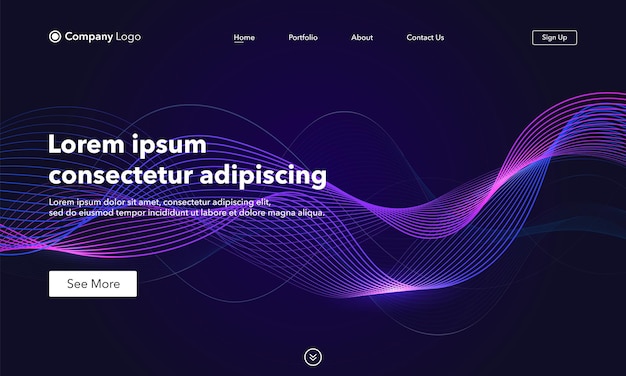 Pagina di destinazione. Modello astratto per siti Web.
