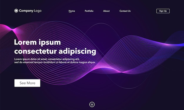 Pagina di destinazione. Modello astratto per siti Web.