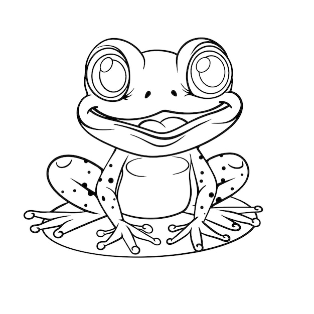 Pagina di disegno da colorare di rana