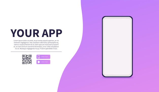 Pagina di download dell'app mobile Spazio pubblicitario per la tua applicazione Banner web Design moderno