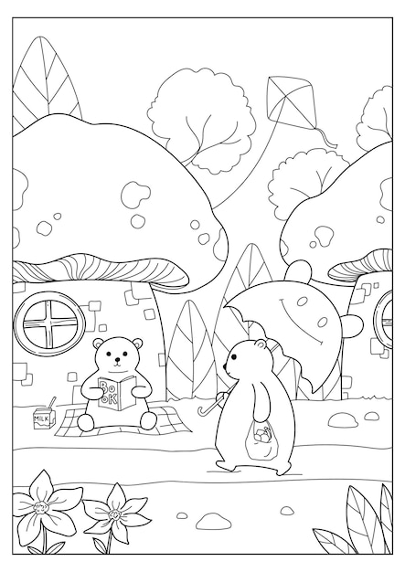 Pagine da colorare per bambini e adulti Illustrazione vettoriale
