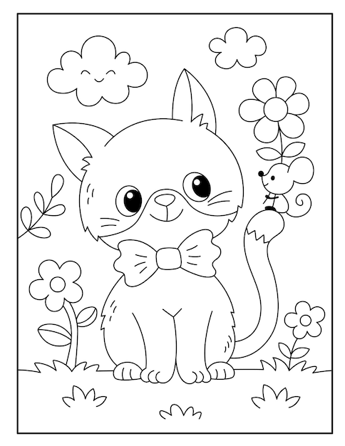 Pagine da colorare per gatti per bambini