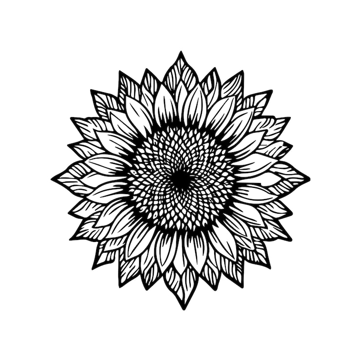 Vettore pagine da colorare per girasole vettore di contorno di girasole