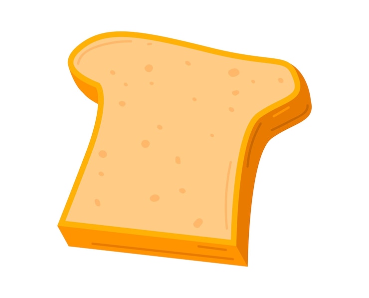 Vettore pagnotta di pane bianco prodotti da forno freschi crosta fritta croccante buon design da forno in stile cartone animato vettore