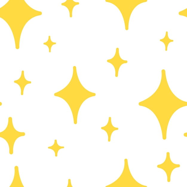 Paillettes lucide luminose gialle con motivo senza cuciture di diverse dimensioni su sfondo bianco Doodle