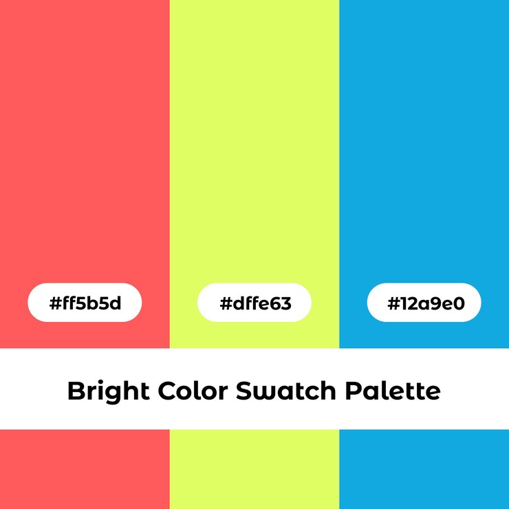 Vettore palette di campioni di colori brillanti