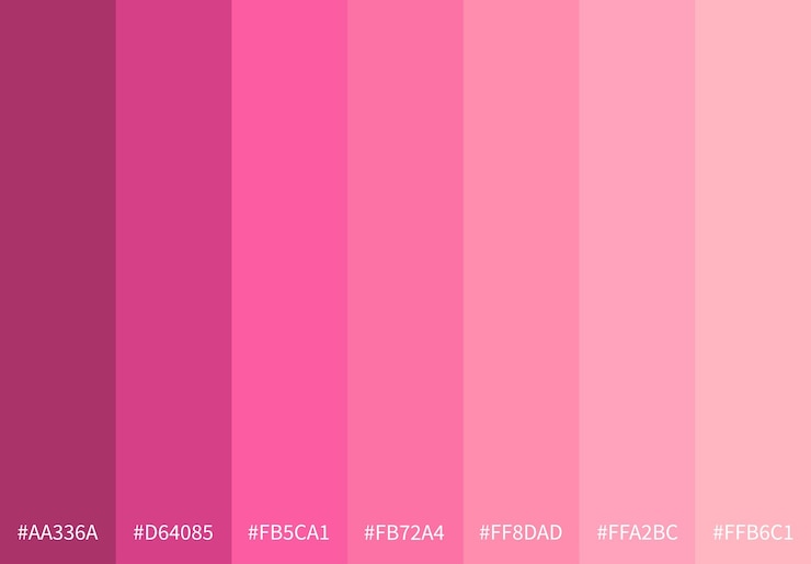Vettore palette di colori a gradiente rosa