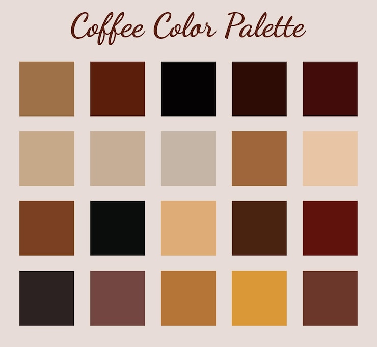 Vettore palette di colori del caffè