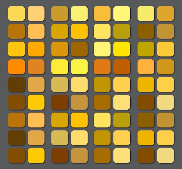 palette di colori dorati set di elementi modello con quadrati