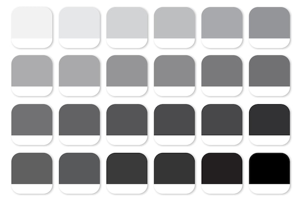 Palette di colori gradiente Sfumature di grigio Toni monocromatici Campioni vettoriali