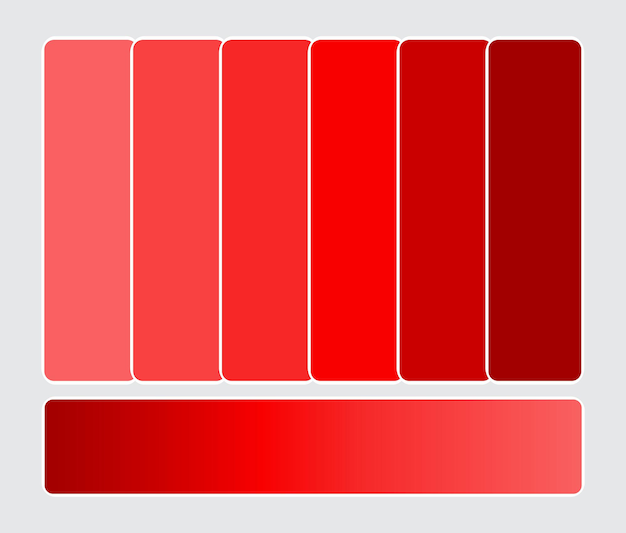 Palette di colori rossa Set di elementi di progettazione gradiente