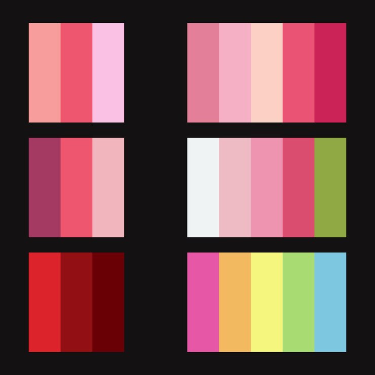 palette di colori vettoriale del giorno di San Valentino