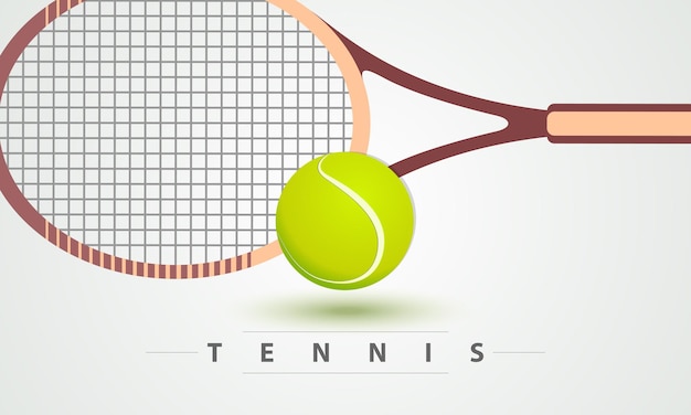Palla da tennis e racchetta Sfondo sport logo